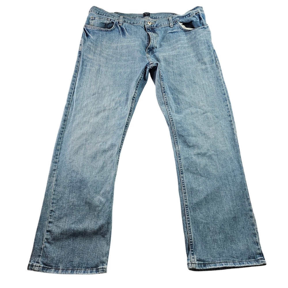 Nautica Jeans Mens 42x32 Blue Denim Stretch Streetwear Relaxed Fit Straight Leg